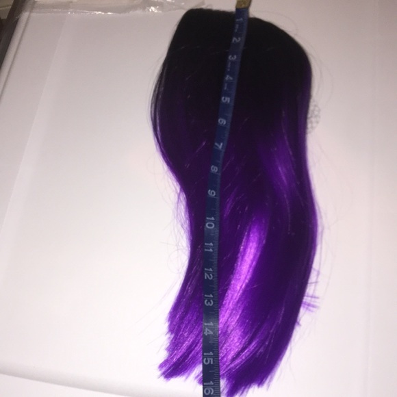Black/ Purple straight Wig-Shoulder length - Picture 6 of 7